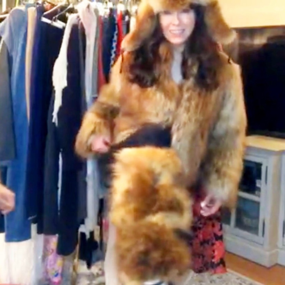 NWOT Sz Small Dona Slayer’s Fabulous Furs jacket and matching leg warmers